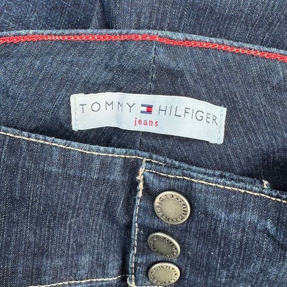 Vintage Tommy Hilfiger Y2K Wide Hipster Bootcut Jeans Snap Women’s Size 6 - Picture 6 of 8